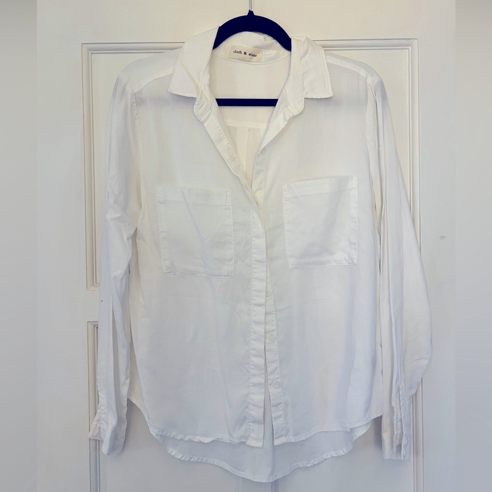 Cloth & Stone Crisp White Button-Down Shirt